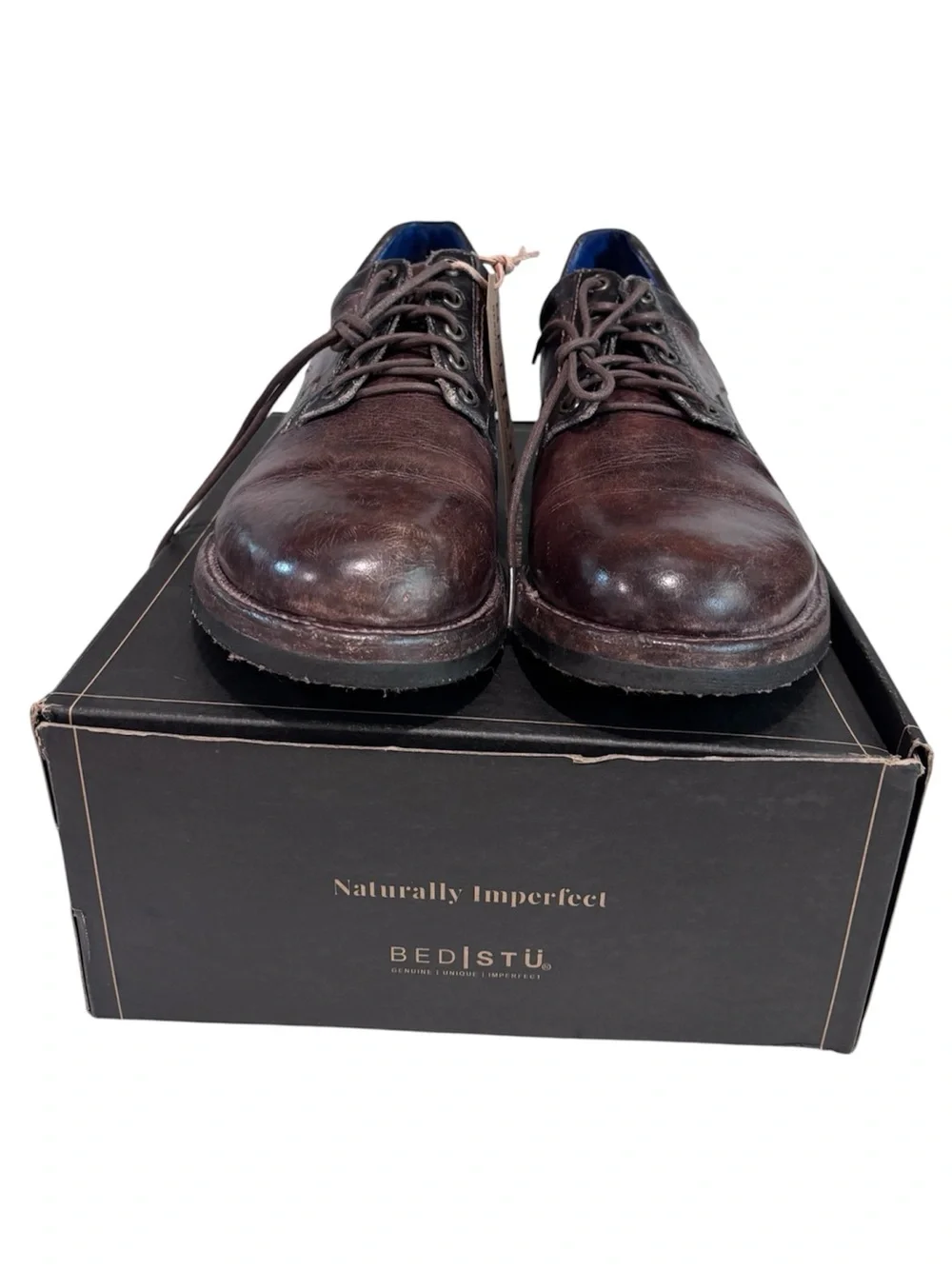 BedStu Fierce Teak Black Rustic TML distressed Leather Dress Shoes Mens Size 12